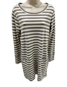 The company store tshirt long sleeve crewneck stripped dress