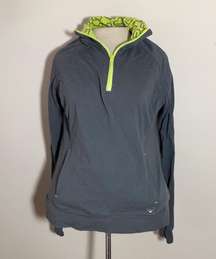 AéRopostale  1/4 zip pull over longsleeve shirt top gray green Large