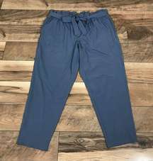 32 Degree Cool Womens Pants Blue XLarge XL Paperbag Waist Straight Belted