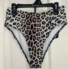 cheetah print high waisted bikini bottoms