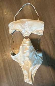 Brand new all white one piece bathing suit size extra small