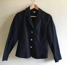 J.Jill Button Down Blazer‎ Jacket Black Womens Size 6P Petite Work