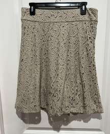 Lace Beige Skirt, Sz 10