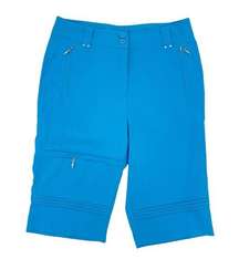 NEW DKNY Golf Women's Bright Blue Zipper Bermuda Athletic Shorts Capris Size 6