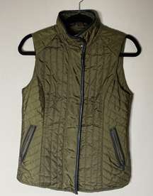 312-BANANA REPUBLIC Fall Green Quilted Vest