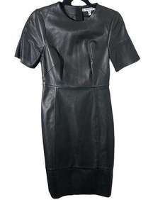 LK Bennett Zena Black 100% Leather Dress NWT Size 4