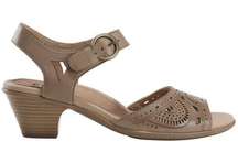 Earth 7W Carson Westport Taupe Leather Open Toe Heeled Sandals