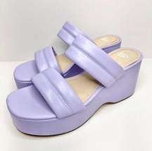 BP Raquelle Wedge Sandal Womens Size 8 Lilac Slip On Platform