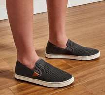 Olukai Pehuea Breathable Slip On Shoes Lightweight Mesh Cushioned Black US 8