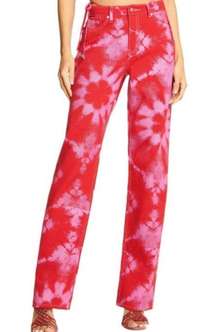 I.AM.GIA Balin Tie-Dye Red/Pink Straight Leg Jeans 