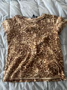 leopard print baby tee