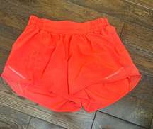 Carnation Red  Hotty Hot shorts 4” Low rise