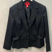 | Black Pinstripe Stretch Blazer