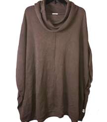 J jill pure Jill cashmere Sleeveless cowl neck tunic poncho sweater brown m/l