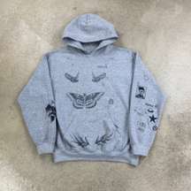 Vintage Gray  Tattoo Hoodie