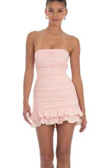 Pink Strapless Mini Dress