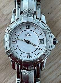 Fendi Rare Ladies Luxury Watch Registered Model White Dial  Stainless Bracelet