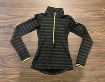 NIKE Black with yellow outlining XS quarter Zip Dry Fit Pullover!