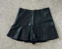 Black Leather Skort