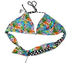 VDM The Label Hawaiian Tropic/Speed Racer Reversible Bikini Top Small NWT