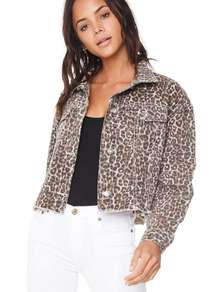 Cheetah Print Denim Jacket