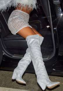 white sparkly boots