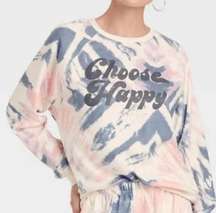 🦋 Grayson Threads Choose Happy Tie Dye Crew Neck Sweatshirt XL