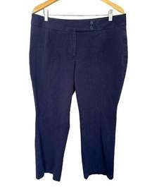 Talbots Staight Curvy Pants Womens 16WP Petite Navy Blue Plus Stretch Ankle