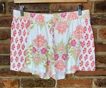 Carole Hochman White Floral Sleepwear Pajama Shorts Women's Size Medium