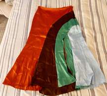 Side Slit Colorblock Skirt