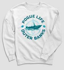 “Pogue Life” Outer Banks White Crewneck Sweatshirt