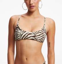 30. Good American Women’s Khloe Satin swim top in Zebra001 size 1(Small)