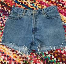 Vintage Ralph Lauren Jeans Co Blue Distressed Cutoff Denim Jean Shorts - 12P