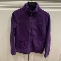 Green Tea Purple Women’s Zip Up Fleece Jacket, Size Medium