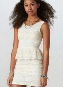 American Eagle Outfitters Lace Peplum Dress