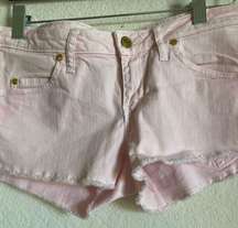 Mango MNG Pink Denim Cutoff Shorts