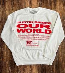 Justin Bieber Our World Movie Sweatshirt Sz Small