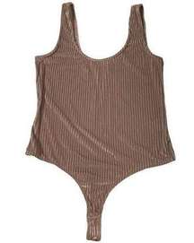 One Piece Ribbed Tank Swimsuit Large