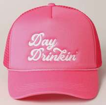 Pink Embroidered Trucker Hat 