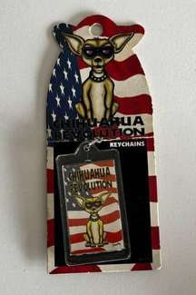 Vintage USA Chihuahua Revolution Keychain