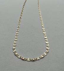 14k REAL Gold Solid 2.5 mm Tri color Valentino Chain Necklace with Spring Clasp