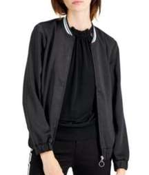 Black Satin Baseball Jacket M