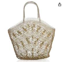 NWT Shiraleah Large Felicity Basket Purse Gold Floral Metal