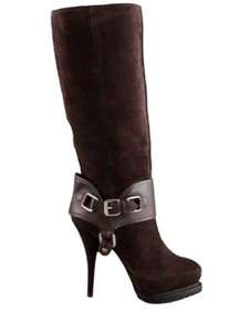 Elizabeth and James Brown Suede Shearling Lined Must Boots Size 8