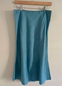 VINTAGE Brooks Brothers 100% silk Dupioni blue Aline skirt