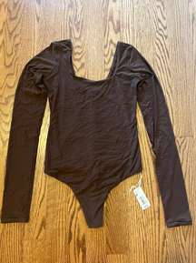 NTW S  Smoothez Brown Thong Bodysuit