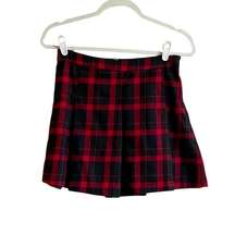 Ecote red and black plaid skirt