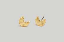 NWT Madewell Dotted Moon Stud Earrings Vintage Gold