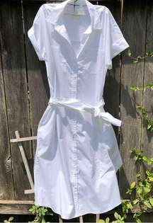 NEW J Crew White Cotton Shirt Dress M