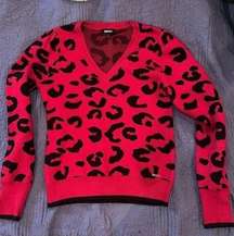 DKNY Red black cropped sweater, size xs